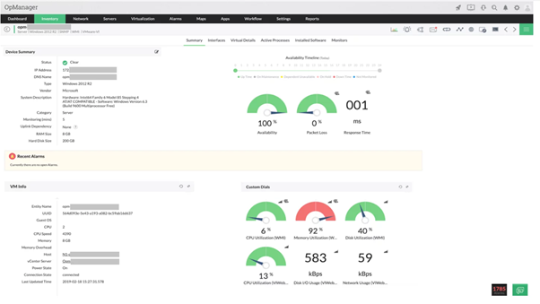 O ManageEngine possui dashboards personalizáveis