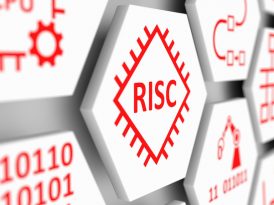 RISC concept cell blurred background 3d illustration