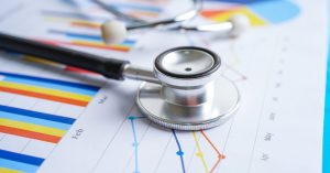 Financial, account, statistics and business data medical health concept