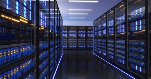 Shot of Data Center With Multiple Rows