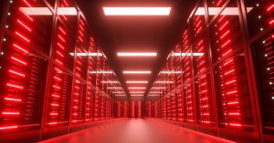 hacked Server room interior in datacente