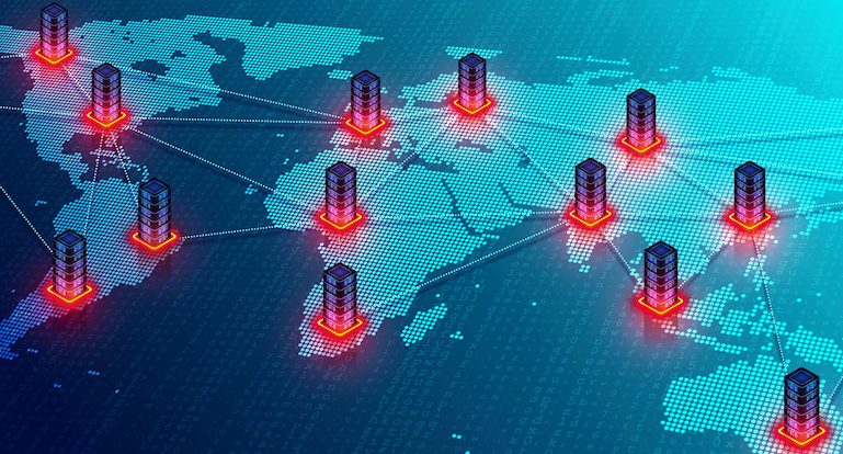 Data Center Locations Distributed Throughout the World