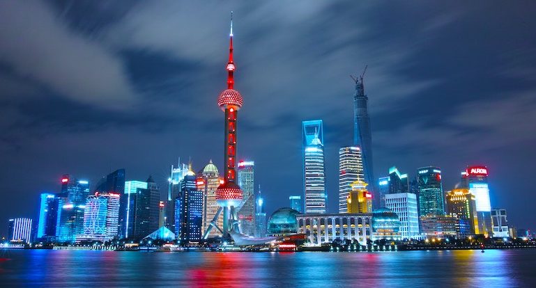 Aerial view of Shanghai city.