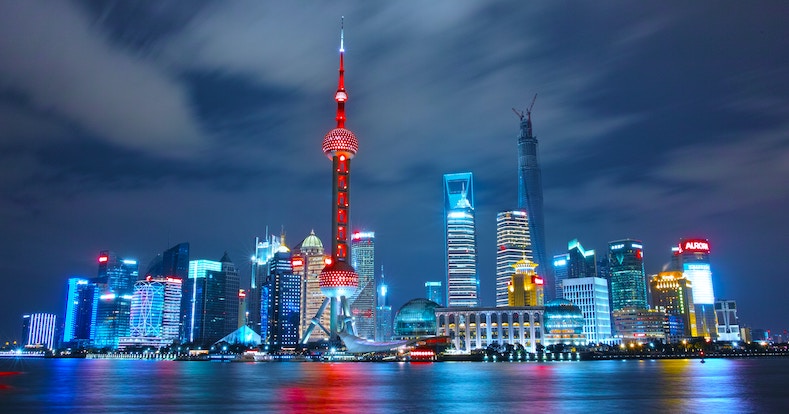 Aerial view of Shanghai city.