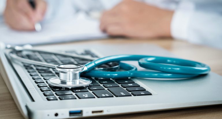 Doctor and nurse for medical concept. health insurance family access to health benefits and copy space