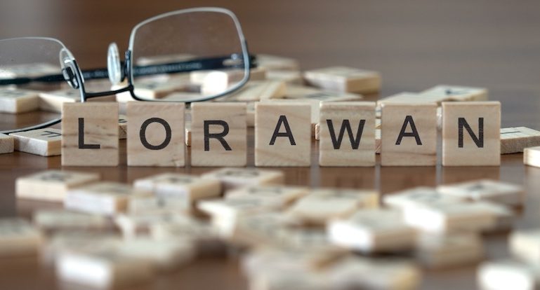 lorawan represented by wooden letter tiles