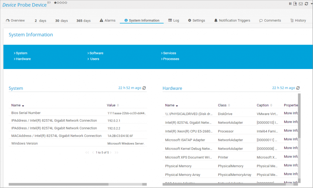Gestión de inventario PRTG