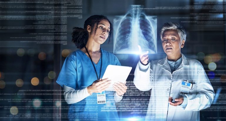 Doctors, healthcare or tablet