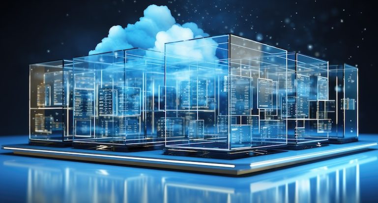 Cloud Computing Digital Information Data Center Technology.