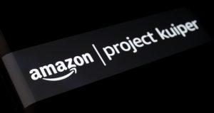 Amazon Project Kuiper logo seen on smartphone screen.