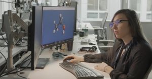 Scientist working with the Azure Quantum Elements platform.