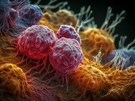 Cancer cells. Slide disease medical.