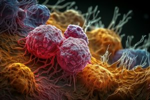 Cancer cells. Slide disease medical.